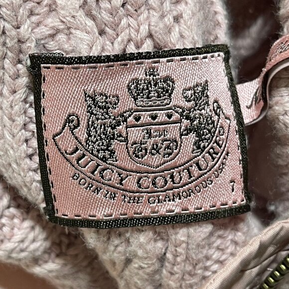 Juicy Couture Girls Quilted Vest Size 7 Blush Pink Cashmere Blend Sweater - Picture 4 of 6